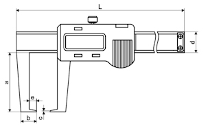 Digital caliper, 0~500 mm, 100 mm, 3V, OGC