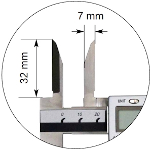 Digital caliper, 150 mm, 50 mm, 3V, rec, PJLMP