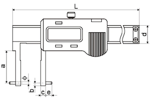 Digital caliper, 20~170 mm, 30 mm, 3V, ICNP