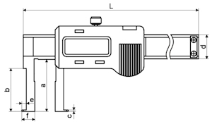 Digital caliper, 22~170 mm, 36 mm, 3V, IGCF