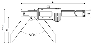 Pied à coulisse digital, 3~50 mm, 422 mm, 3V, OAR