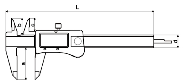 Digitale schuifmaat, 300 mm, 60 mm, 3V, rec