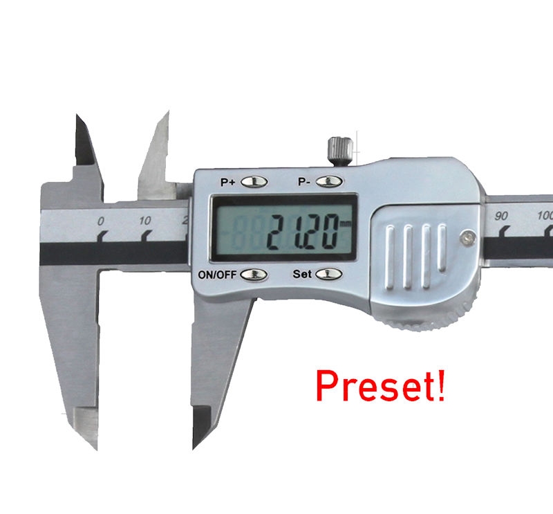 Digital caliper, 150 mm, 40 mm, 3V, rec