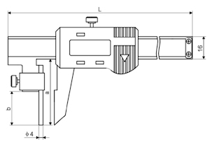 Digital caliper, 4~150 mm, 75 mm, 3V, WT