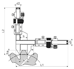 Digital caliper for gear tooth M2~30