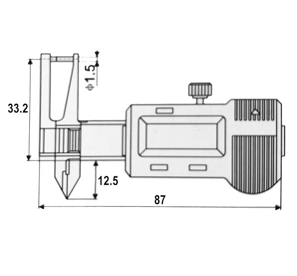 Schuifmaat voor meten buitenkant, binnenkant en dikte 0~25