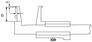 Inside groove vernier caliper 20~160 mm, 40 mm, 0.05 mm