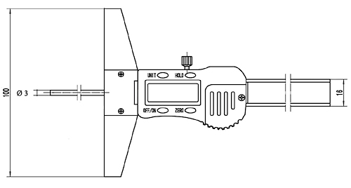 Depth caliper, digital, 150x100 mm, 0.01 mm, RDB
