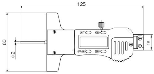 Depth caliper, digital, 30x60 mm, 0.01 mm, RDB