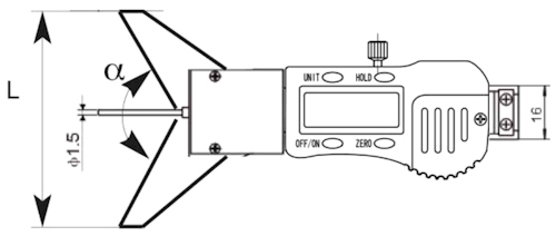Depth caliper, digital, 50x100 mm, 120°, 0.01 mm, PB