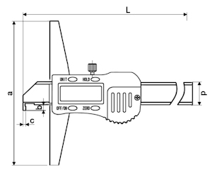 Diepteschuifmaat, digitaal, DIN 862, 200x100 mm, 0.01 mm,hk