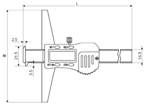 Depth caliper, digital, DIN 862, 300x100 mm, 0.01 mm,hk