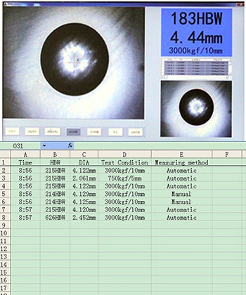Video meetsysteem voor Brinell indrukken 0.6~3 mm