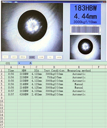 Système de mesure video d'empreintes Brinell 2.4~6 mm