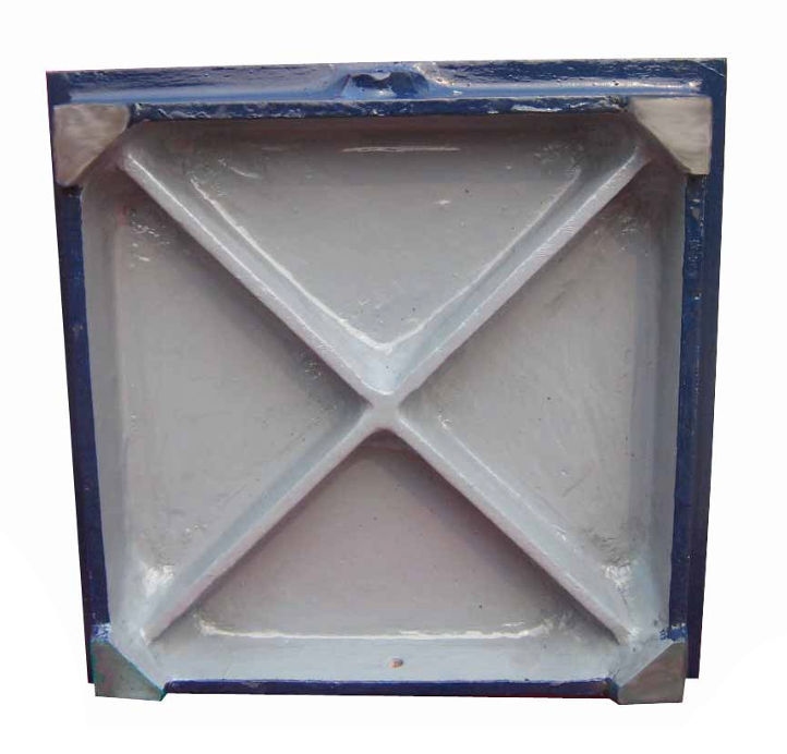 Cast iron plate 1000x1000x25 mm, total heigt 180 mm, 200 kg