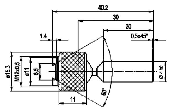 Stems with dovetail for K30~K48, Ø 4 mm h6