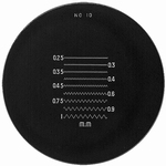 Reticule plate Ø 35 mm, for magnifier 10x, white, n° 10