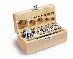 Jeu de poids bouton M1, coffret bois, inox, 1g~50g