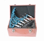 Set 6 outside micrometers,  Ø6.5 mm, 0.5mm, 0~150 mm
