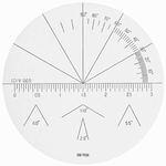 Schaal voor microscoop 2008-25, hoek mm