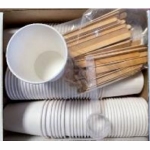 kits XGOB of 100 cups + 100 wooden spatulas + 1 spoon