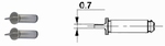 Paire d'inserts plats Ø 0.7 mm, queue Ø 5 mm