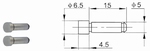 Pair of parallel inserts Ø 6.5 mm, shaft Ø 5 mm