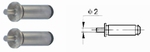 Pair of round inserts, small Ø 2 mm, shaft Ø 5 mm