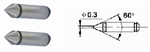 Paire d'inserts coniques 60°, queue Ø 5 mm