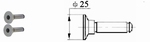 Paire d'inserts disque Ø 25 mm, queue Ø 5 mm