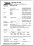 Initial factory calibration certificate for refractometers