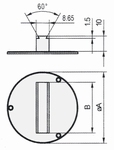 Vertical prism back for dial gauges Ø40 mm