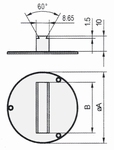 Verticale prisma achterkant voor meetklokken van Ø40 mm