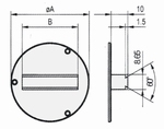 Dos à prisme horizontal pour comparateurs Ø40 mm