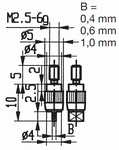 Tasterpunt 573/110 H-0,4, M2,5-6g/10/5/mesrand Ø0,4 mm