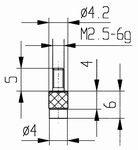 Contact point 573/47 KU-6, M2,5-6g/6/4/ L=6, Ø4