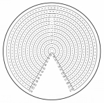 Réticule Ø 35 mm pour loupe, cercles concentriques Ø 2~24 mm
