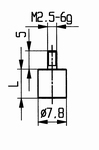 Touche 573/35-L10 - M2,5-6g/10/7,8/touche plate Ø7,8 mm