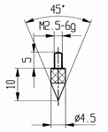 Contact point 573/13, M2,5-6g/10/4,5/pointed 45°