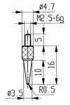 Contact point 573/15, M2,5-6g/16/4,7/cone 15°