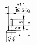 Tasterpunt 573/22, M2,5-6g/6/7,8/ vlak Ø7,8 mm