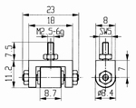 Tasterpunt 573/25 E, M2,5-6g/11,2/23/ rolletje Ø8,4  B = 8,7