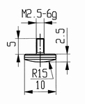 Tasterpunt 573/12 H, M2,5-6g/2,5/10/ convex Ø10 mm