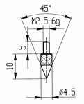 Tasterpunt 573/13 H, M2,5-6g/10/4,5/ puntig 60°