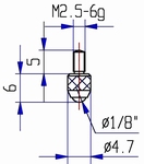 Tasterpunt M2/70 - M2.5-6g/6/4.7/kogel Ø1/8