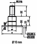 Tasterpunt 573/51 Ø 7,8, M2,5-6g/5/Ø7,8 mm/ vlak, hoogte 0,5