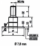 Tasterpunt 573/51 Ø 10, M2,5-6g/5/Ø10 mm/ vlak, hoogte 0,5 m