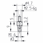 Contact point M 1.6 <=> M 2.5, M2.5-6g/6/4.7 mm