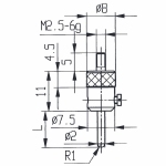 Contact point 573/46 HL-10, M2,5-6g/10/2/ L=10, Ø2radius 1 m