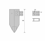 Pair of inserts with tips for external measurement, L=100 mm